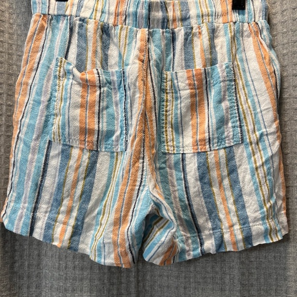 Briggs Linen Blend Blue and Orange Bermudas with Vertical Stripes summer wear - Picture 2 of 5